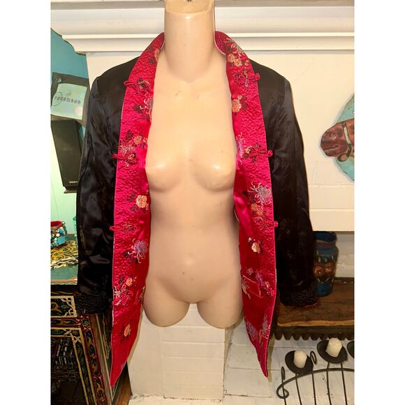 OUTSTANDING VINTAGE SOLZ FLYING SQUIRREL CHINESE REVERSIBLE MIDWEIGHT JACKET M - Picture 1 of 8